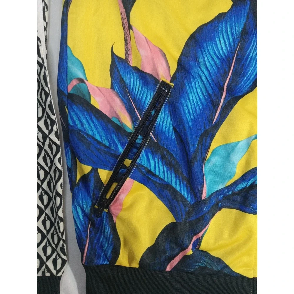 Adidas X Farm Rio Limited Edition Track Jacket Size XS Tropical Blue Yellow Leaf